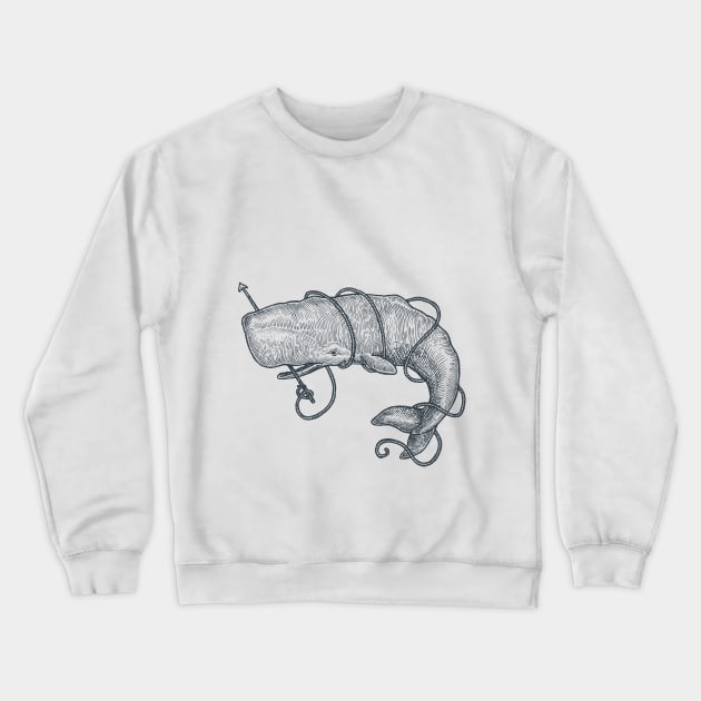 Harpoon Whale Crewneck Sweatshirt by calebfaires